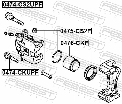 FEBEST 0475-CS2F Repair Kit, brake caliper