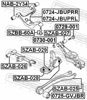 Mounting, control/trailing arm SZAB-026