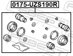 Repair Kit, brake caliper 0175-UZS190R