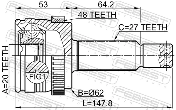 Joint Kit, drive shaft 1210-IX35A48R