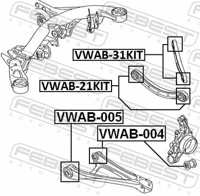 Mounting, control/trailing arm VWAB-21KIT