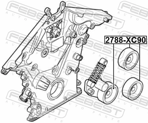 Deflection/Guide Pulley, V-ribbed belt 2788-XC90
