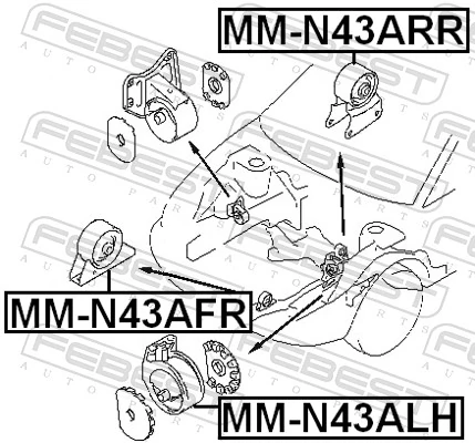 FEBEST MM-N43ARR Mounting, engine