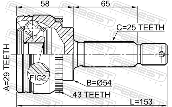 Joint Kit, drive shaft 0410-CJA43