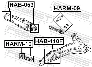 Mounting, control/trailing arm HAB-110F