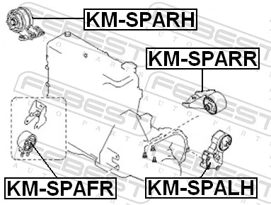 Mounting, engine KM-SPARH