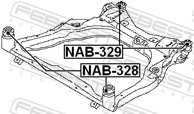 FEBEST NAB-329 Bushing, axle beam
