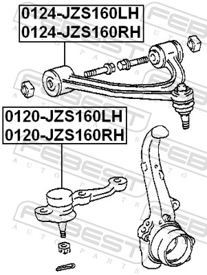 Control/Trailing Arm, wheel suspension 0124-JZS160RH