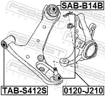 Mounting, control/trailing arm TAB-S412S