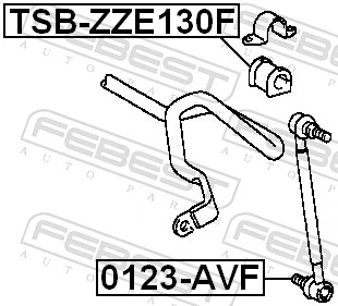 FEBEST TSB-ZZE130F Mounting, stabiliser bar