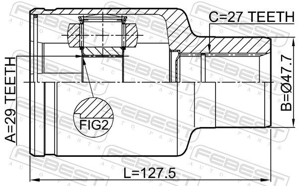 FEBEST 1411-ACT4WD Joint Kit, drive shaft