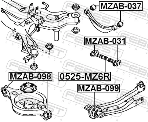 Control/Trailing Arm, wheel suspension 0525-MZ6R