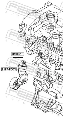 FEBEST 0590-KE Belt Tensioner, V-ribbed belt