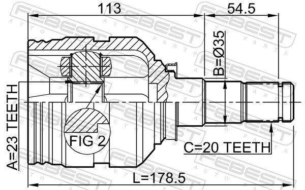 FEBEST 0111-ST220LH Joint Kit, drive shaft