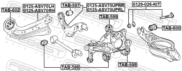 Mounting, control/trailing arm TAB-597