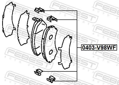 FEBEST 0403-V98WF Accessory Kit, disc brake pad