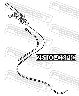 FEBEST 25100-C3PIC Cable Pull, parking brake
