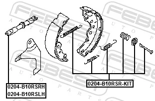 FEBEST 0204-B10RSRH Adjuster, drum brake