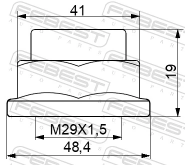 Axle Nut, drive shaft 1698-NHUB01