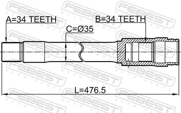 FEBEST 0112-UZJ200F Drive Shaft