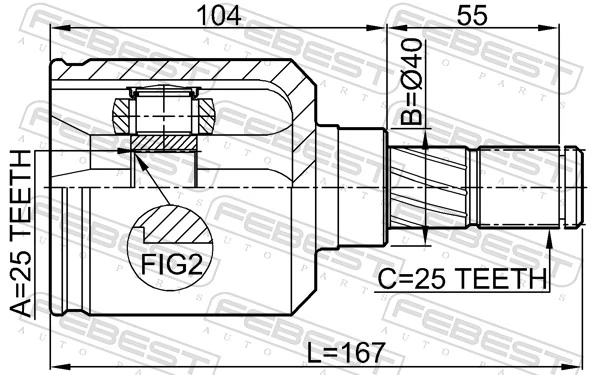 FEBEST 0211-P10 Joint Kit, drive shaft