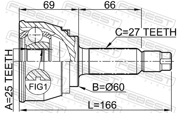 FEBEST 0410-023 Joint Kit, drive shaft