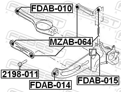 Fastening Bolt, control arm 2198-011