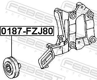 FEBEST 0187-FZJ80 Tensioner Pulley, V-ribbed belt