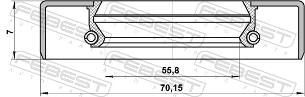 FEBEST 95GDS-57700707X Shaft Seal, drive shaft