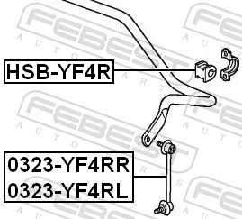 FEBEST HSB-YF4R Mounting, stabiliser bar