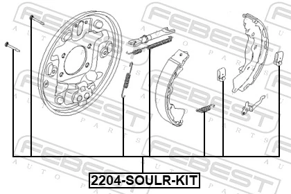 Accessory Kit, parking brake shoes 2204-SOULR-KIT