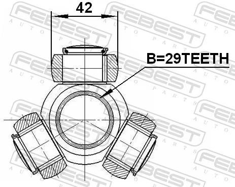 Spider Assembly, drive shaft 2516-BOX3