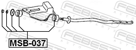 FEBEST MSB-037 Mounting, control/trailing arm