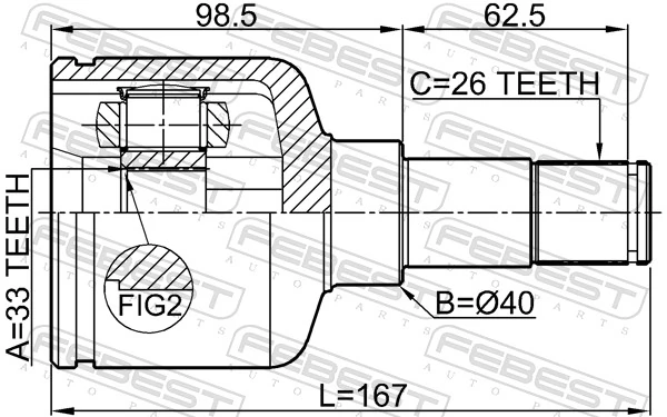 Joint Kit, drive shaft 2111-GEMTLH