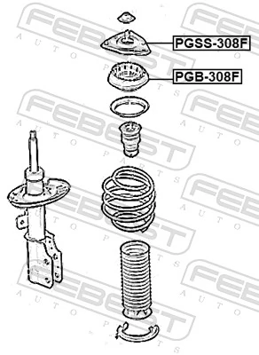 Rolling Bearing, suspension strut support mount PGB-308F