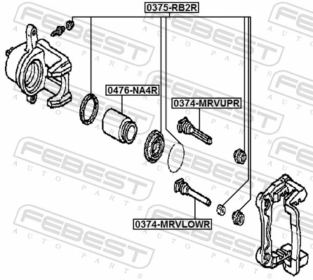 FEBEST 0374-MRVLOWR Guide Bolt, brake caliper