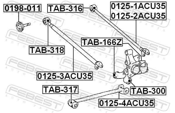 Control/Trailing Arm, wheel suspension 0125-4ACU35