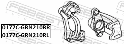 FEBEST 0177C-GRN210RL Brake Caliper Bracket Set