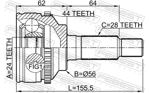 Joint Kit, drive shaft 0510-TRIBA44