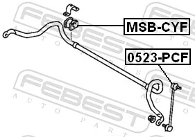 Mounting, stabiliser bar MSB-CYF