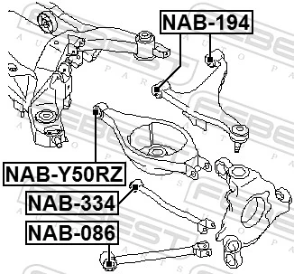 FEBEST NAB-334 Mounting, control/trailing arm
