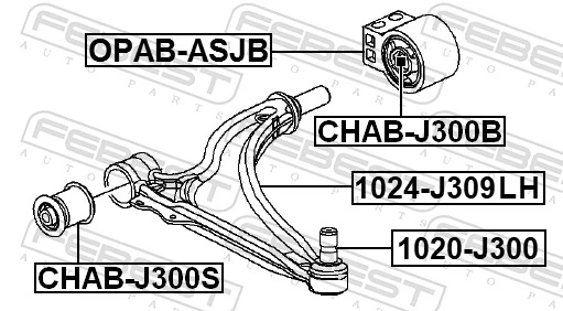 Control/Trailing Arm, wheel suspension 1024-J309LH