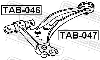 Mounting, control/trailing arm TAB-047