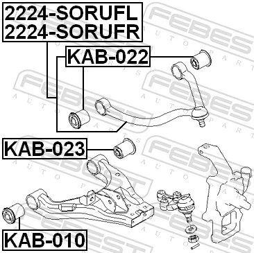 Control/Trailing Arm, wheel suspension 2224-SORUFR