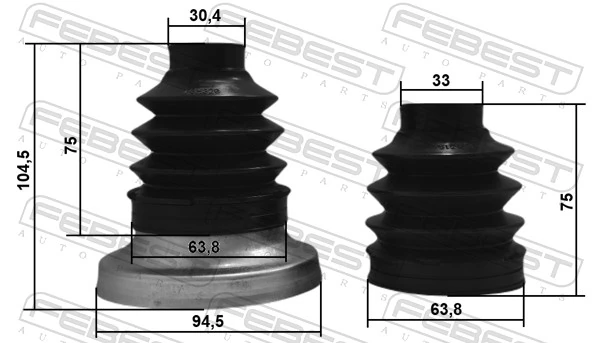 Bellow, drive shaft 1617P-212R