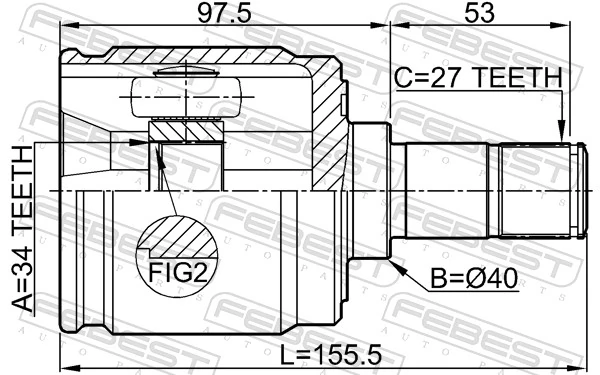 FEBEST 0311-CL20LH Joint Kit, drive shaft