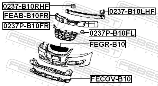 FEBEST 0237-B10RHF Mounting Bracket, bumper