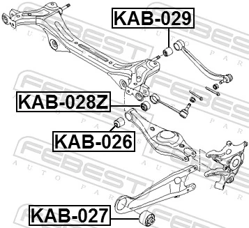 FEBEST KAB-026 Mounting, control/trailing arm