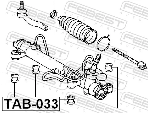 FEBEST TAB-033 Mounting, steering gear