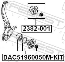 Wheel Bearing Kit DAC51960050M-KIT